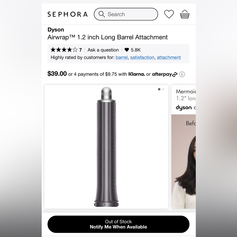 Dyson Airwrap™ 1.2 inch Long Barrel Attachment